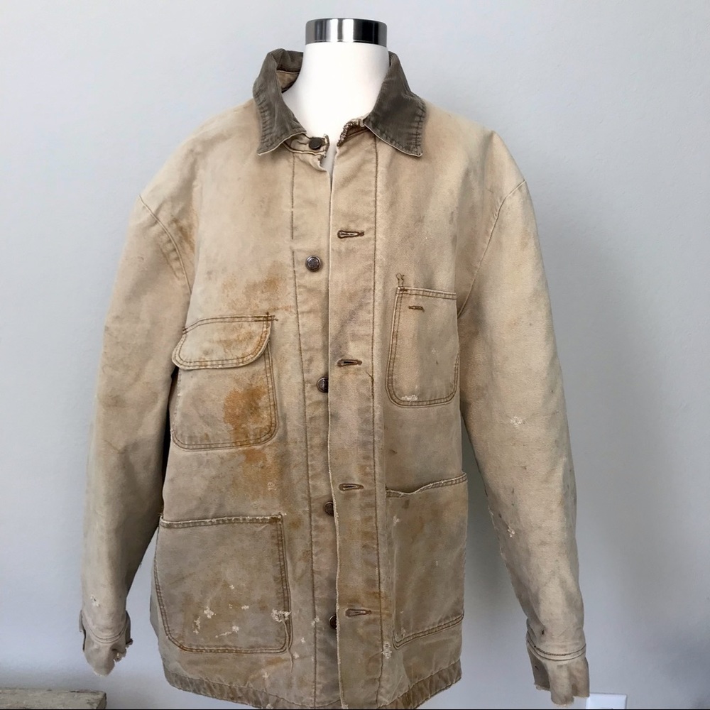 Vintage Big Ben Chore Barn Coat with Authentic Wear Flannel Lining Size 48 XL